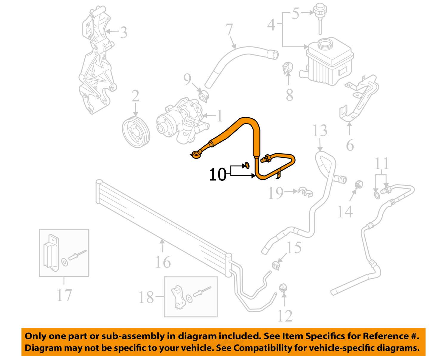 AUDI OEM 0710 Q7Power Steering Pressure Hose 7L8422893AH eBay