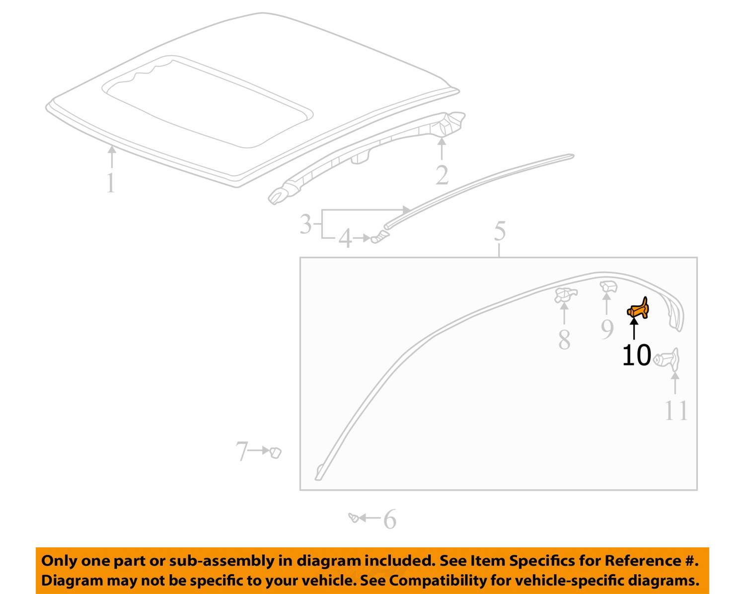 HONDA OEM 9698 Civic RoofDrip Molding Clip 72941S04003 eBay