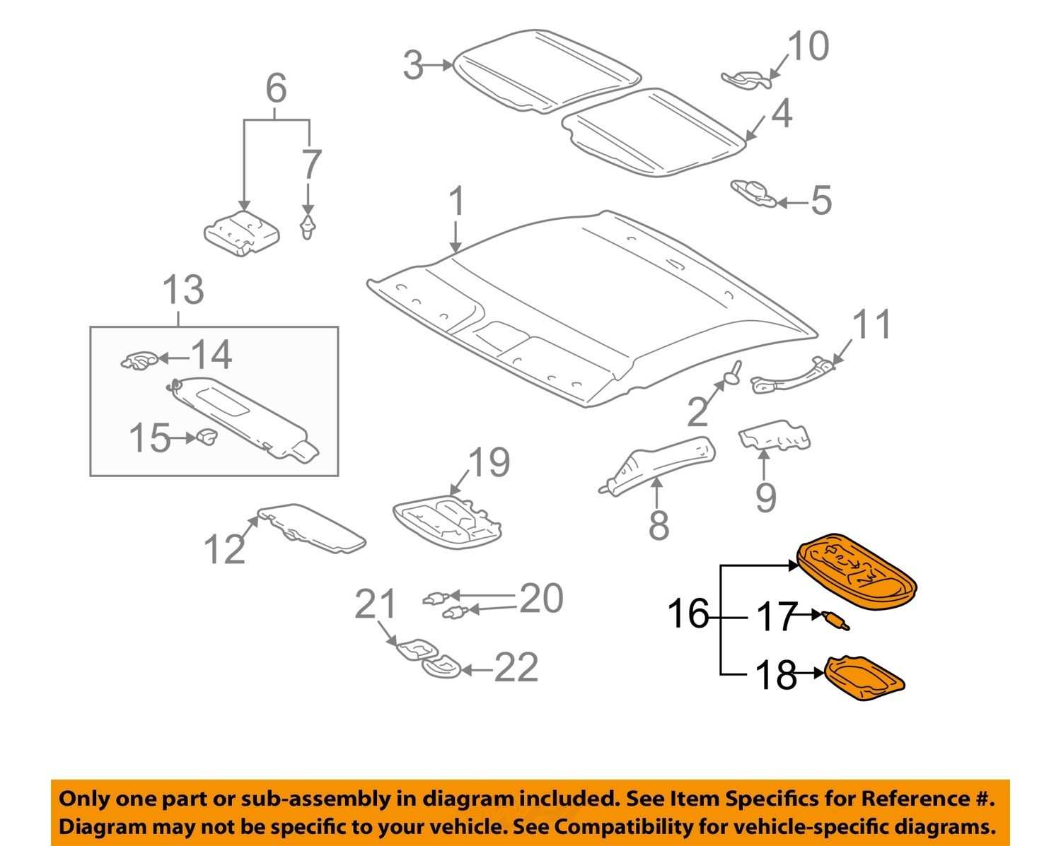 Dome light assembly toyota