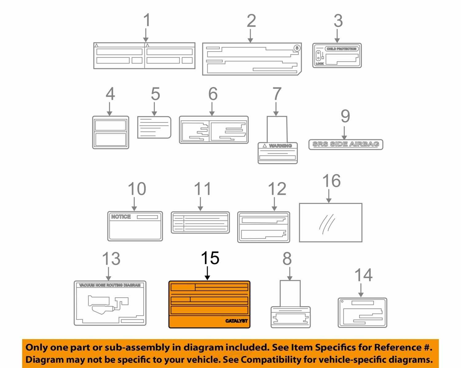 Toyota Oem 07 08 Corolla Labels Emission Label 1129822156 Ebay