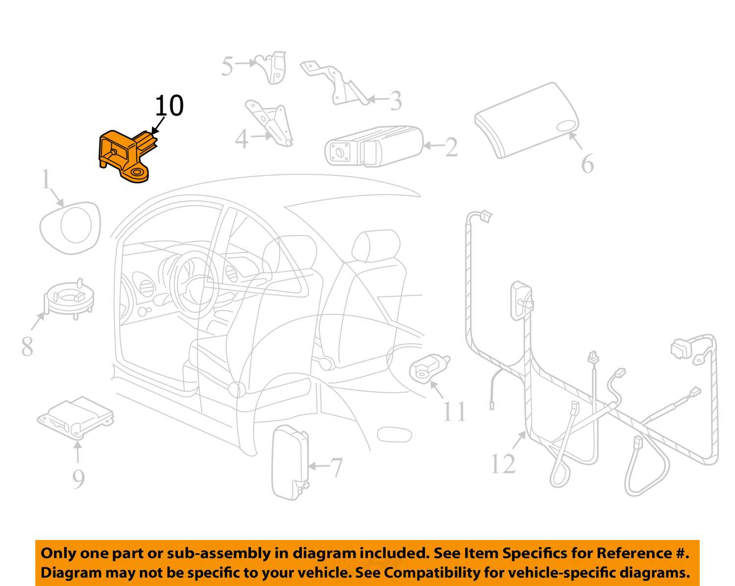 VW VOLKSWAGEN OEM 0410 Beetle Airbag Air Bag SRSFront Impact Sensor
