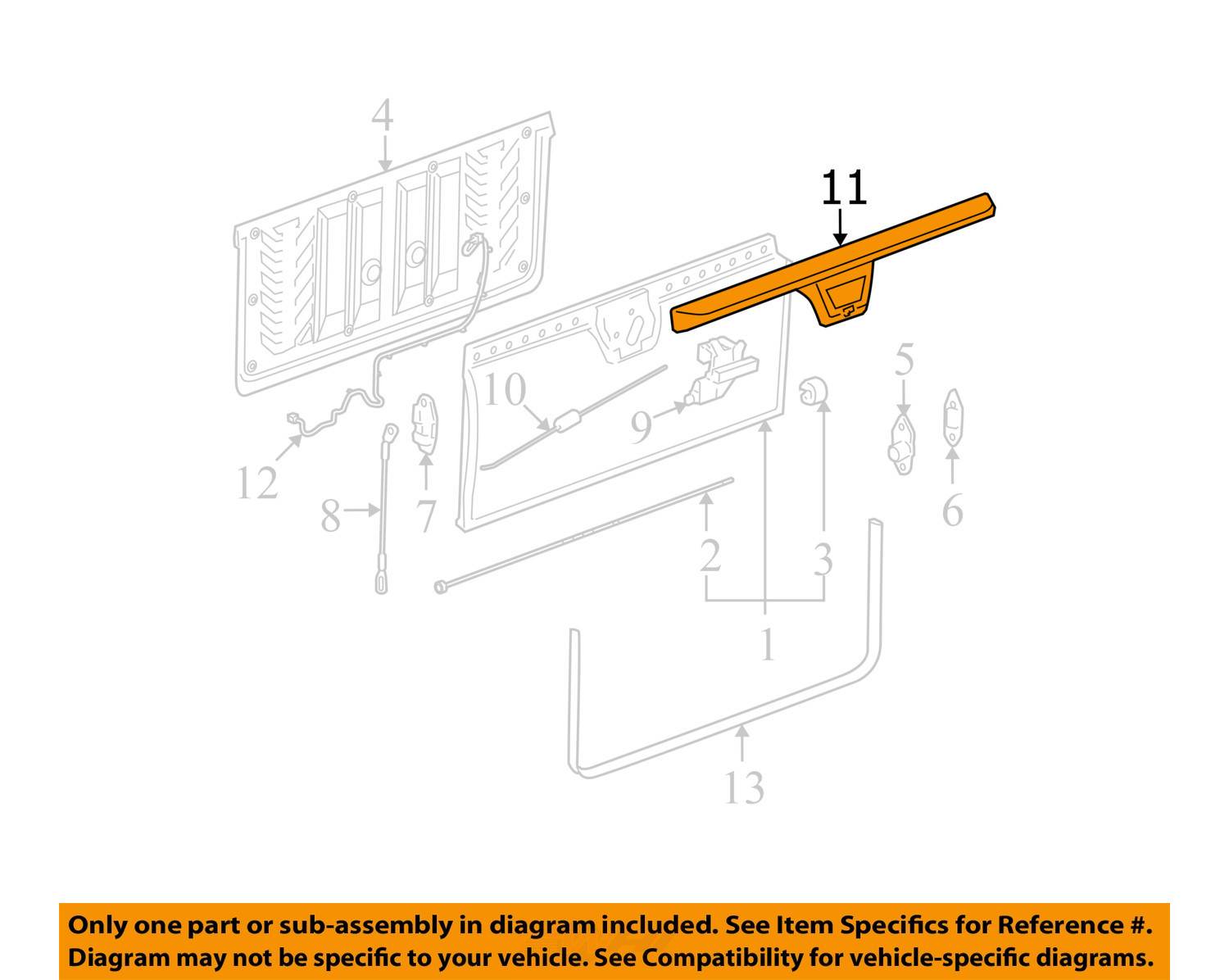 20092013 AVALANCHE REAR TAILGATE PROTECTOR W/ REAR CAMERA NEW GM
