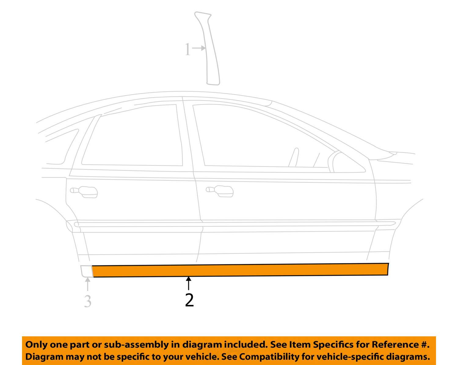 NEW OEM LH ROCKER PANEL MOULDLING FORD CROWN VICTORIA MERCURY GRAND