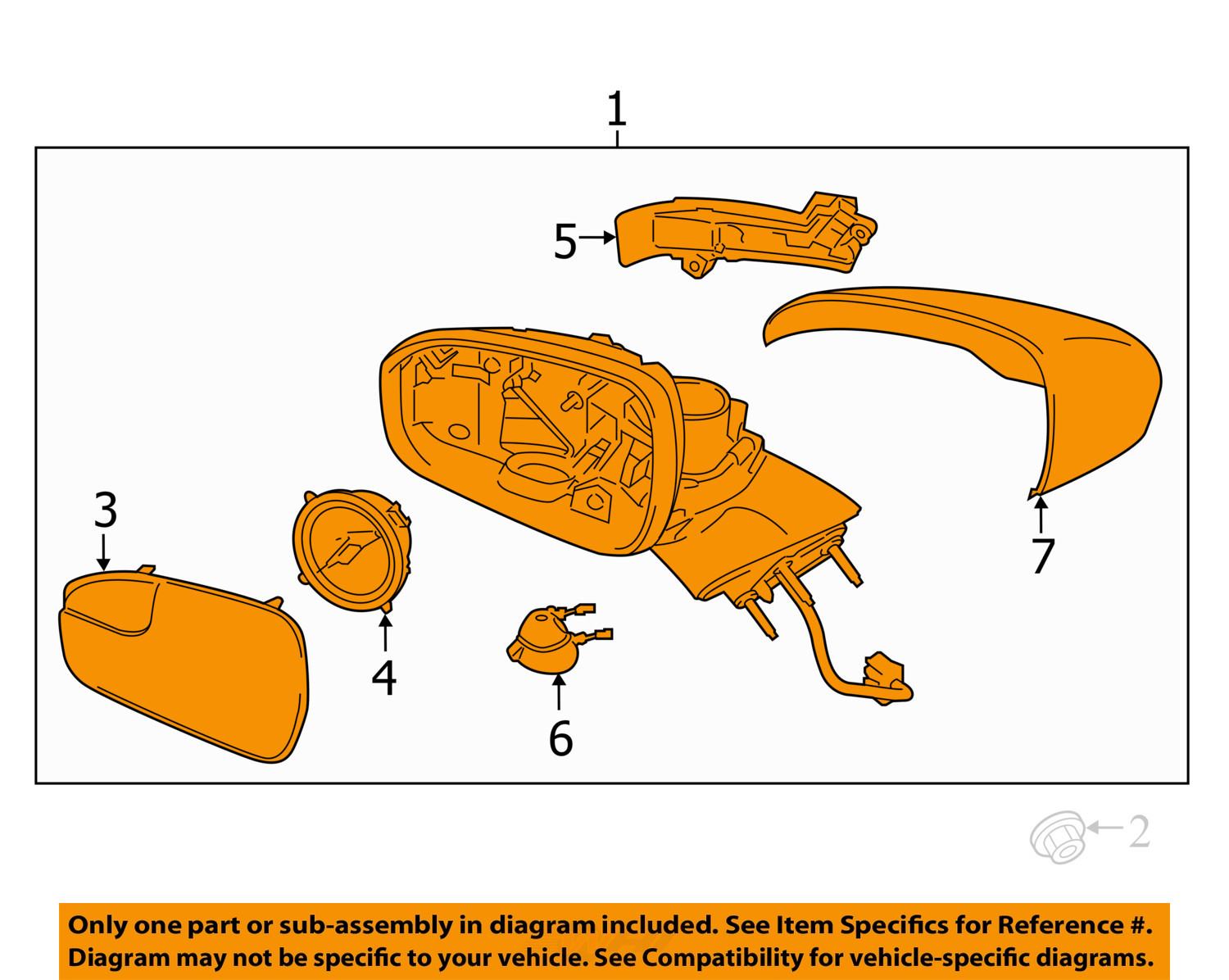 20132015 Ford Fusion Right Hand Passenger Side Mirror w/ Turn Signal