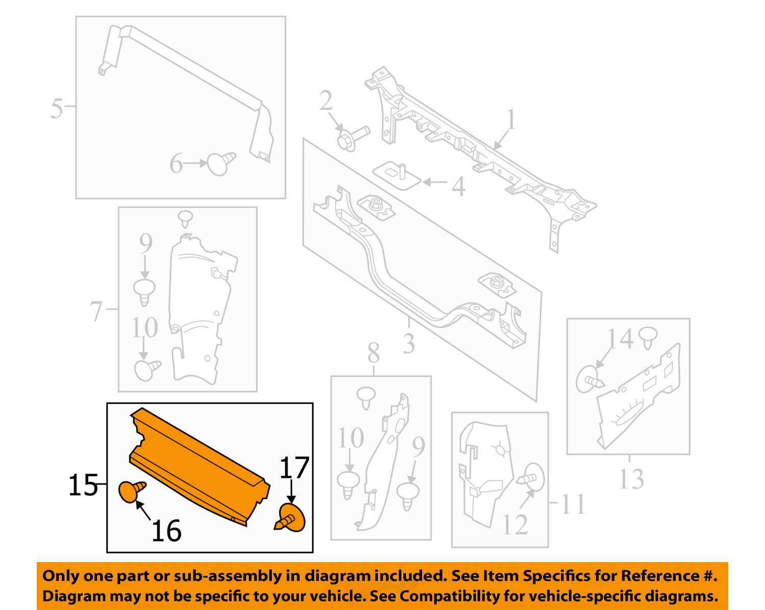 NEW OEM LOWER RADIATOR AIR DEFLECTOR 20112015 FORD F250 F350 F450 F550