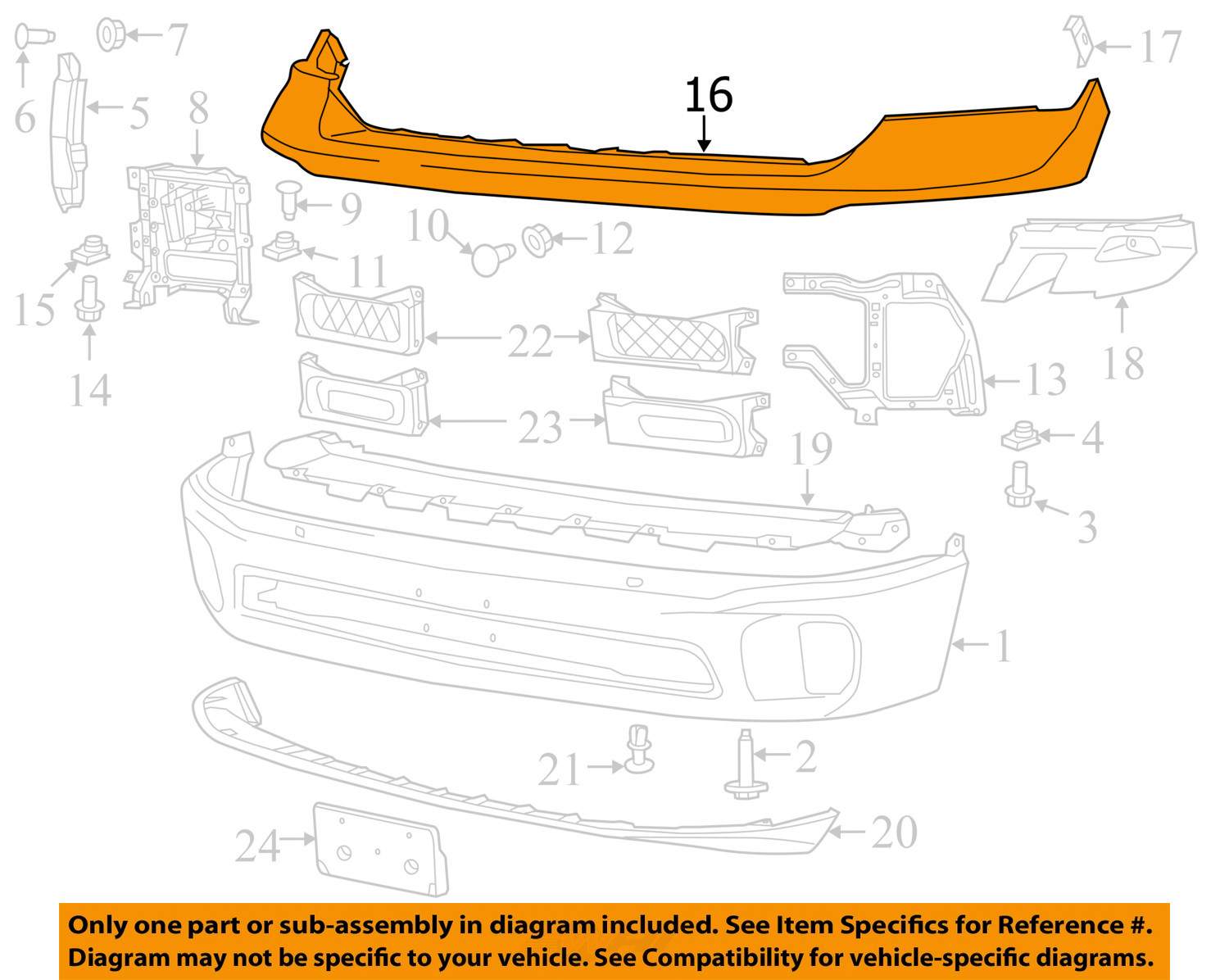 Ram CHRYSLER OEM 13 16 1500 Bumper Cover Upper 68207014AA EBay