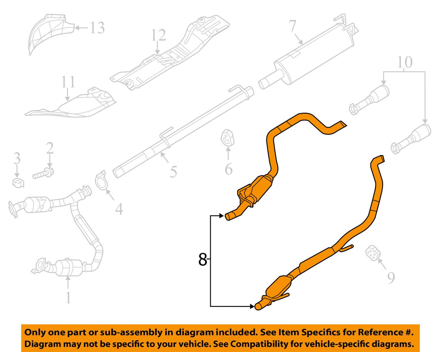 NEW OEM MOPAR RIGHT SIDE RH EXHAUST RESONATOR & PIPE 20092015 DODGE