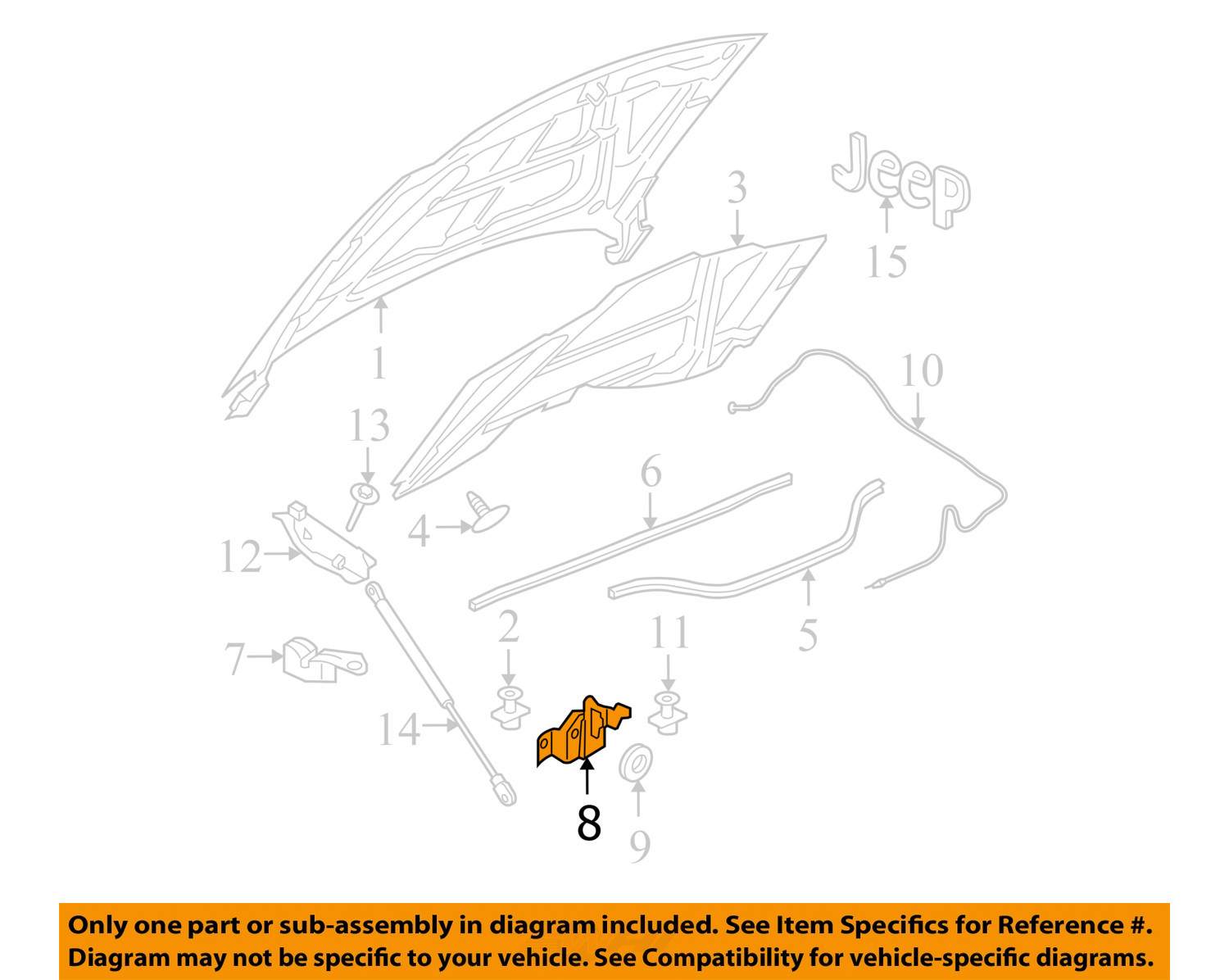 BRAND NEW OEM MOPAR HOOD LATCH JEEP 20052010 GRAND CHEROKEE 20062010