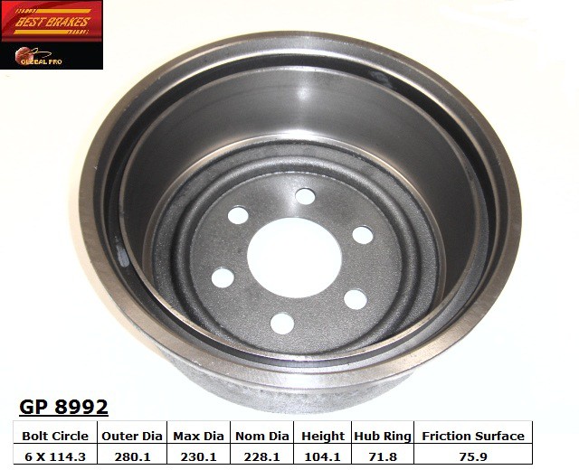 Brake DrumRear Drum Rear Best Brake GP8992 fits 9102 Dodge Dakota eBay