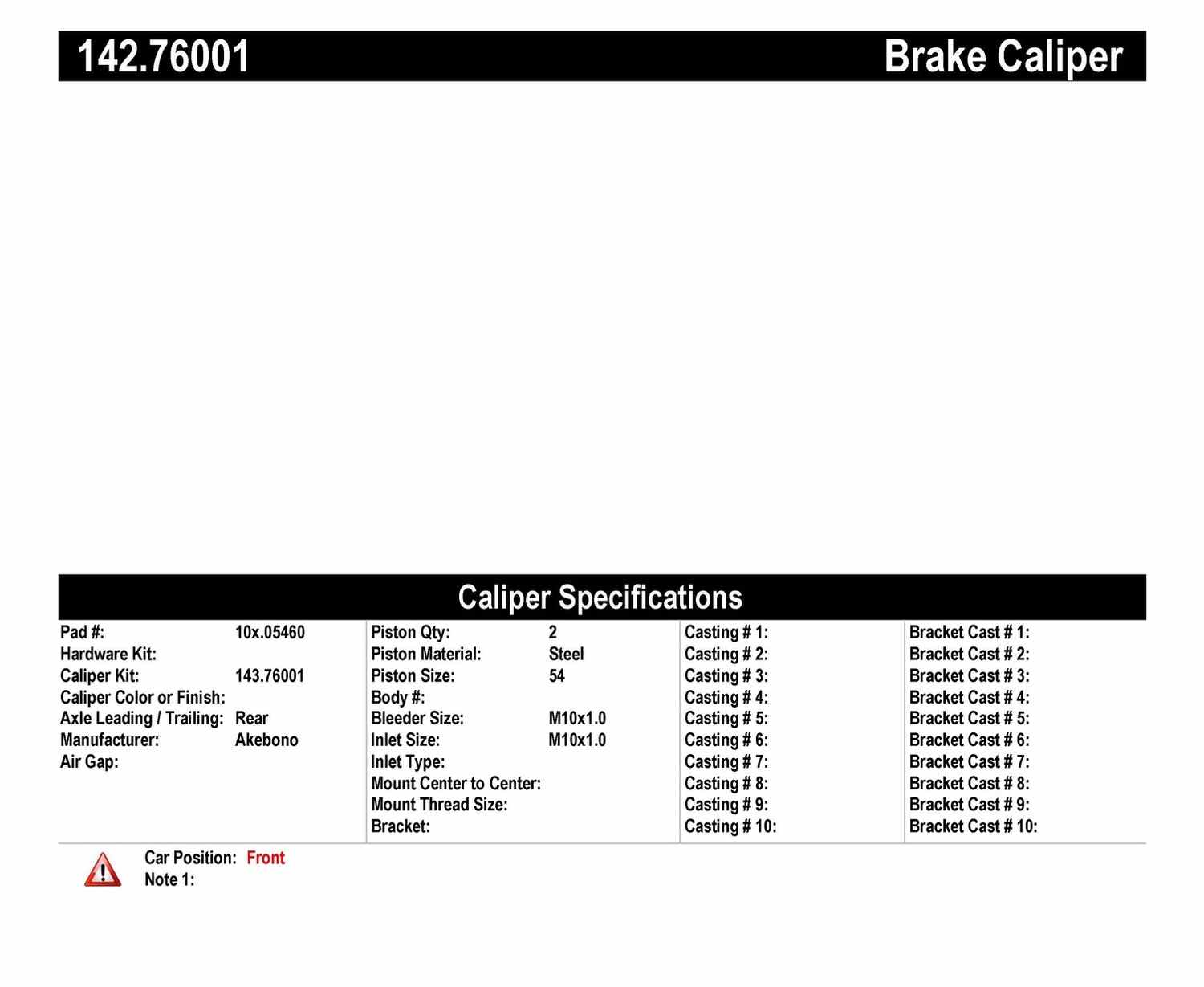 Foto de Caliper de Freno de Disco Posi-Quiet Loaded Caliper-Preferred para Chevrolet W3500 Tiltmaster Chevrolet W4500 Tiltmaster GMC W3500 Forward GMC W4500 Forward Marca CENTRIC PARTS Parte #142.76001