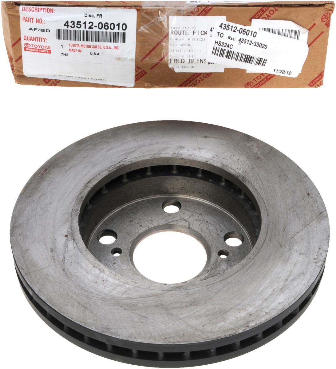 TOYOTA OEM 9200 Camry Front BrakeDisc Rotor 4351206010 eBay