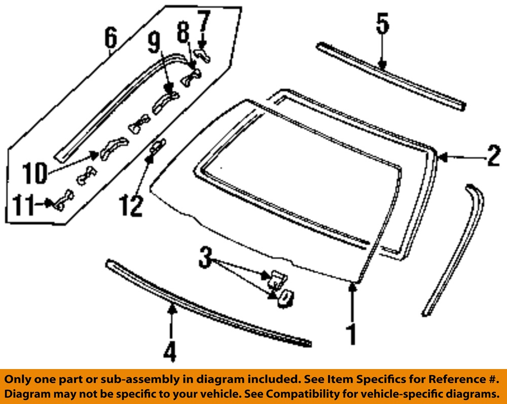 HONDA OEM 9497 Accord WindshieldReveal Surround Molding Trim Left