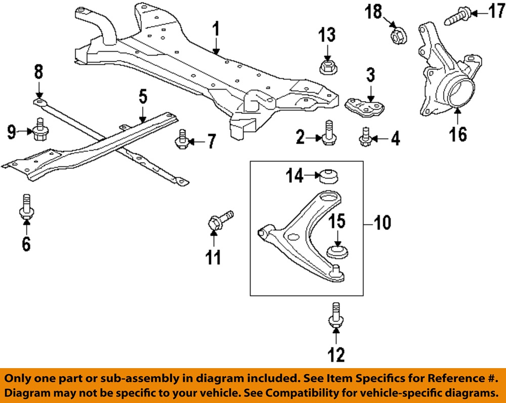 MITSUBISHI OEM Lancer Front Suspension-Lower Control Arm Rear Bolt MU000611