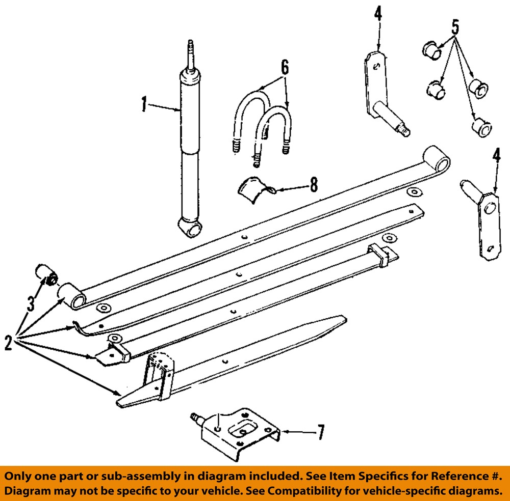 Isuzu Oem 91 97 Rodeo Rear Suspension Leaf Spring 8971737130 Ebay