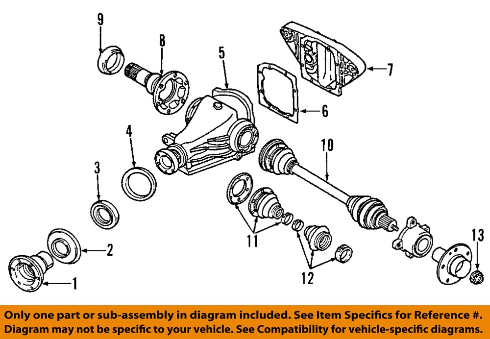 BMW OEM 0013 X5 Rear DifferentialPinion Seal 31507609535