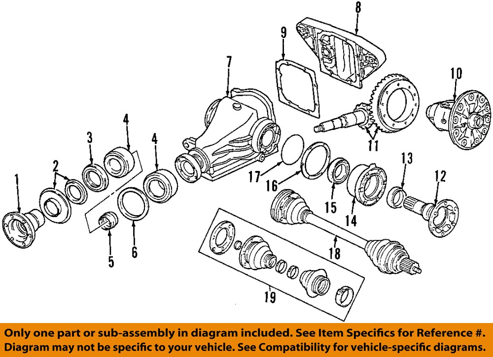 BMW OEM 0416 X5 Rear DifferentialPinion Seal 33107609536