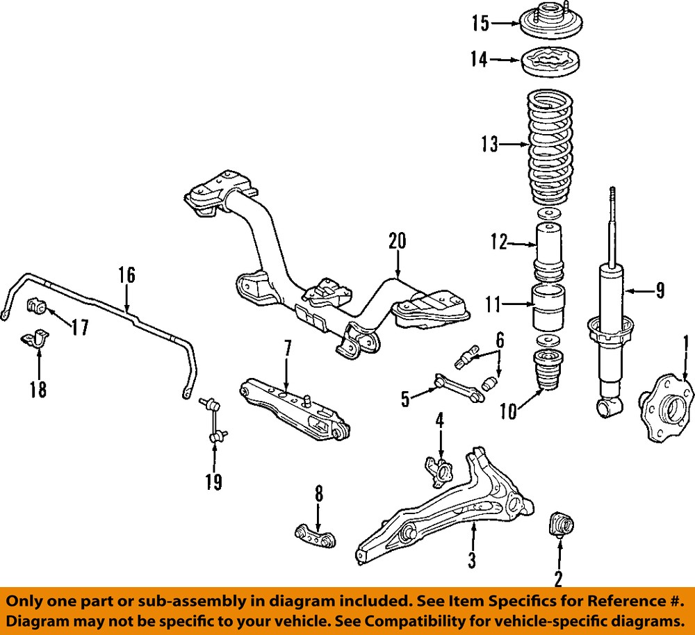 HONDA OEM 52371S10A12 9701 CRV Rear Suspension Trailing Arm 52371S10A12