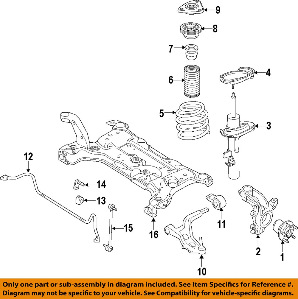 FORD OEM 14-16 Transit Connect Front Suspension-Strut ... ford focus front end diagram 