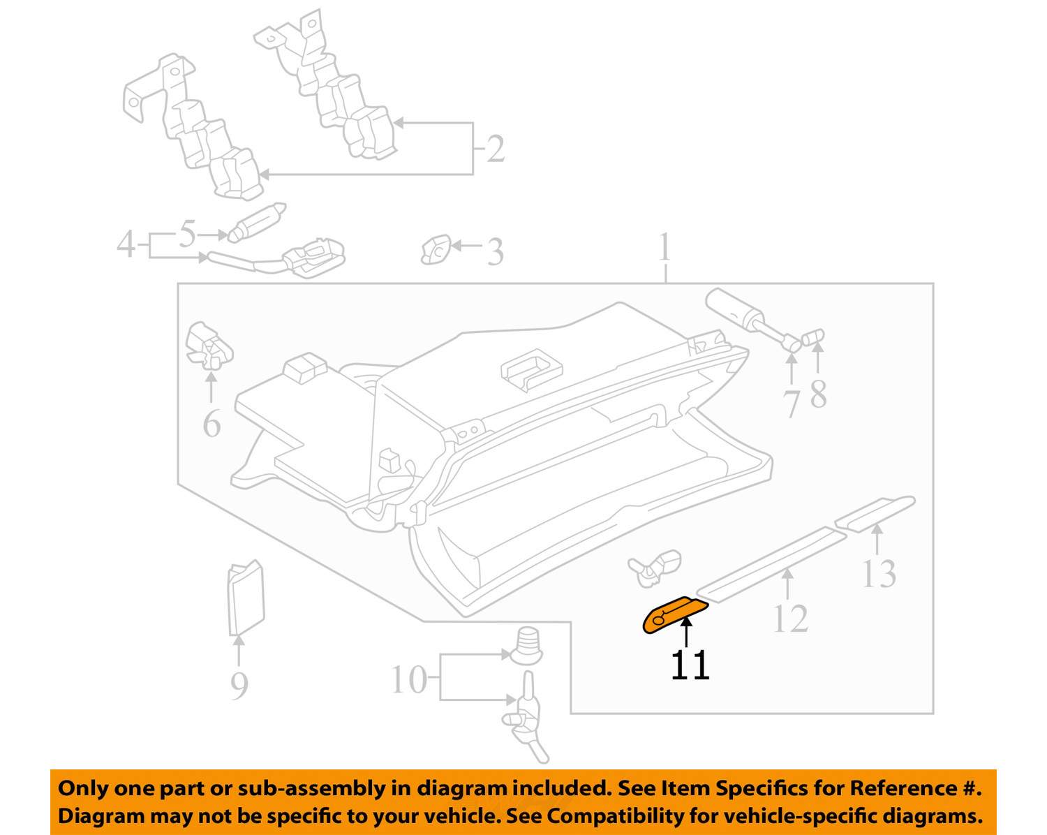 Audi Oem 00 06 Tt Quattro Glove Compartment Box Handle