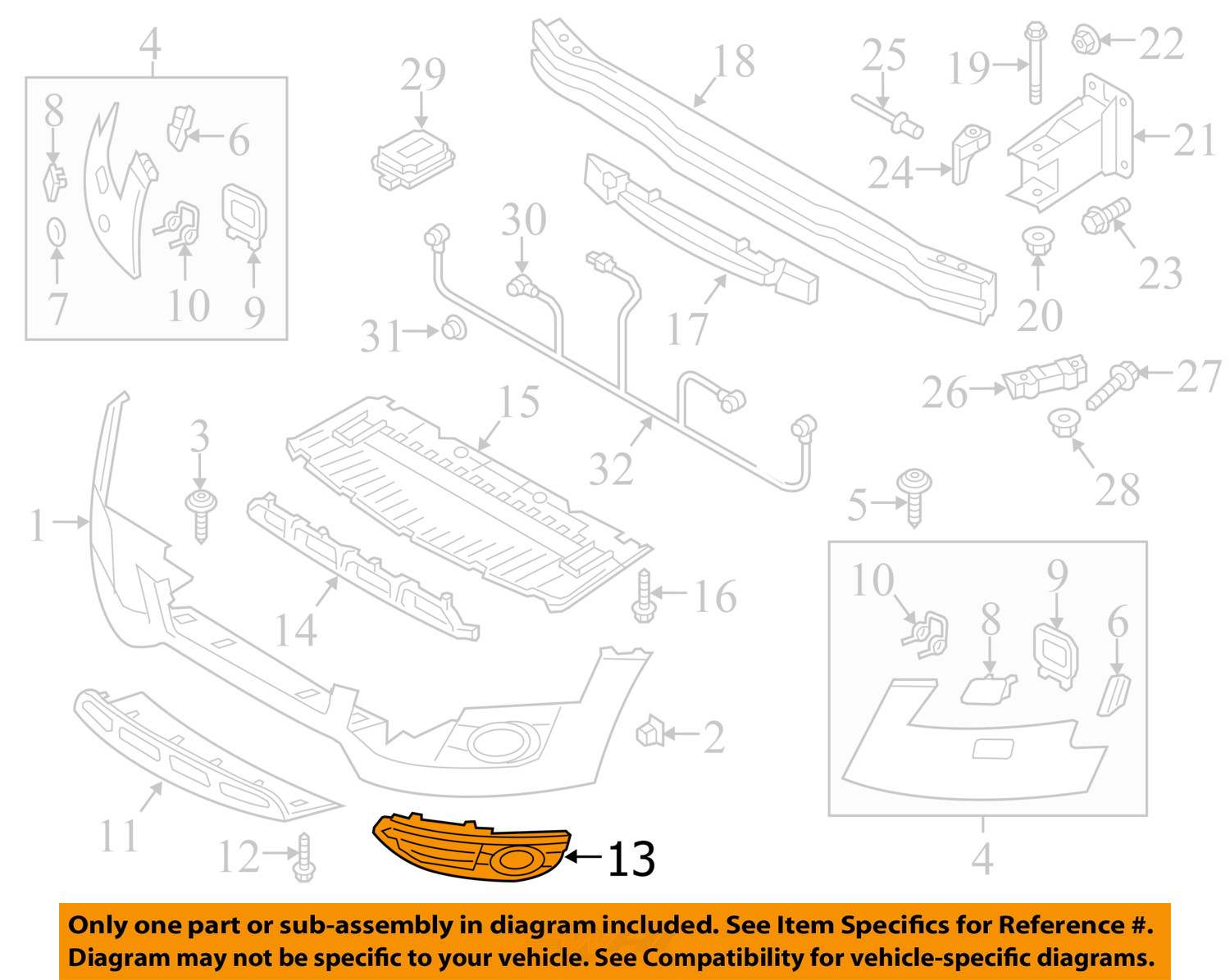 Audi Oem Allroad Front Bumper Lower Bottom Grille Right Passenger