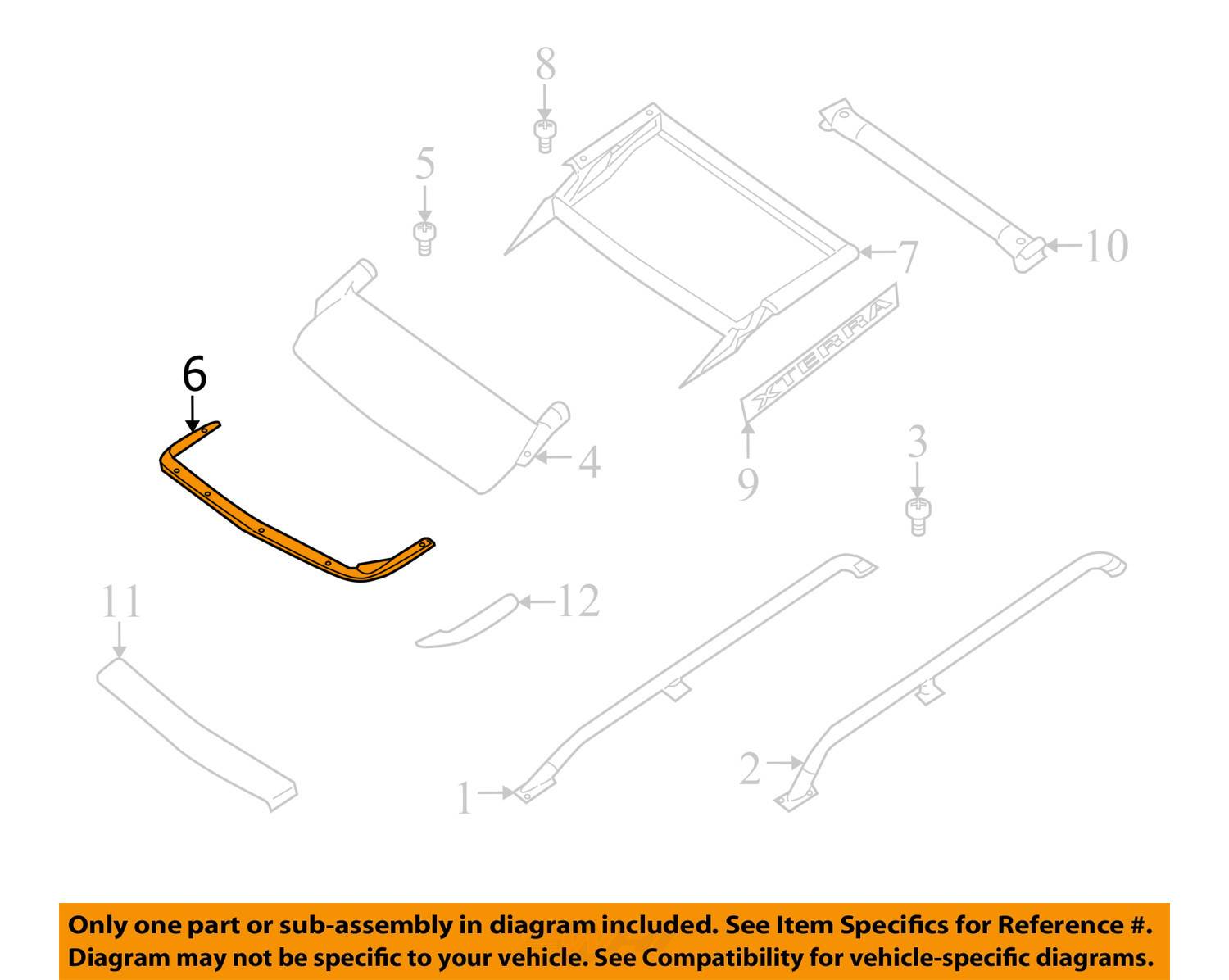 NISSAN OEM Xterra Roof Rack Rail Luggage CarrierAir Deflector Seal