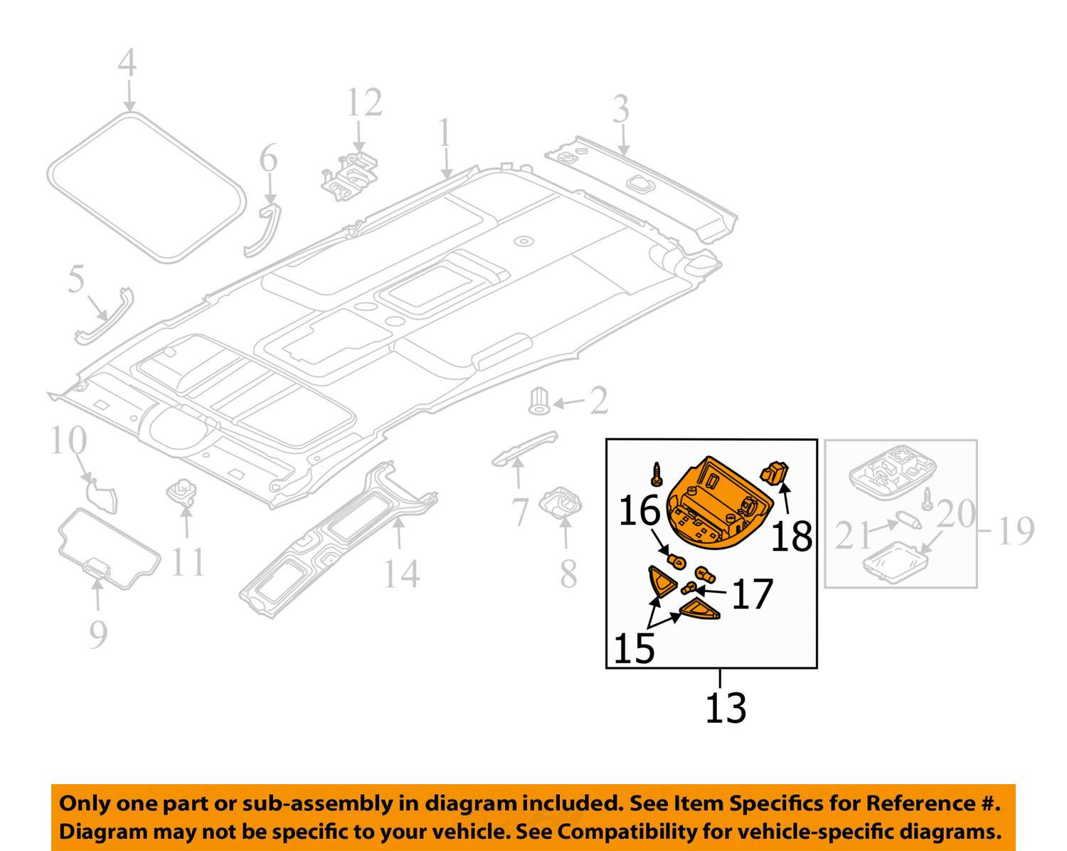 nissan map lamp assembly
