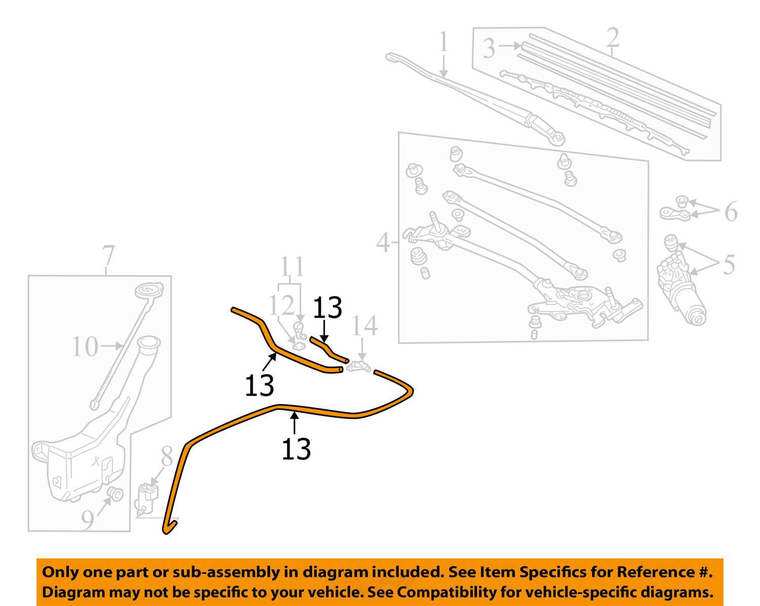HONDA OEM Wiper WasherWindshieldWasher Hose 950030700870M eBay