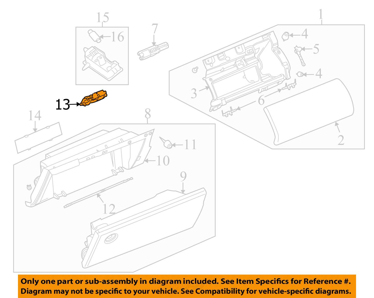 LAND ROVER OEM 0712 Range Rover Glove Compartment BoxLower Latch