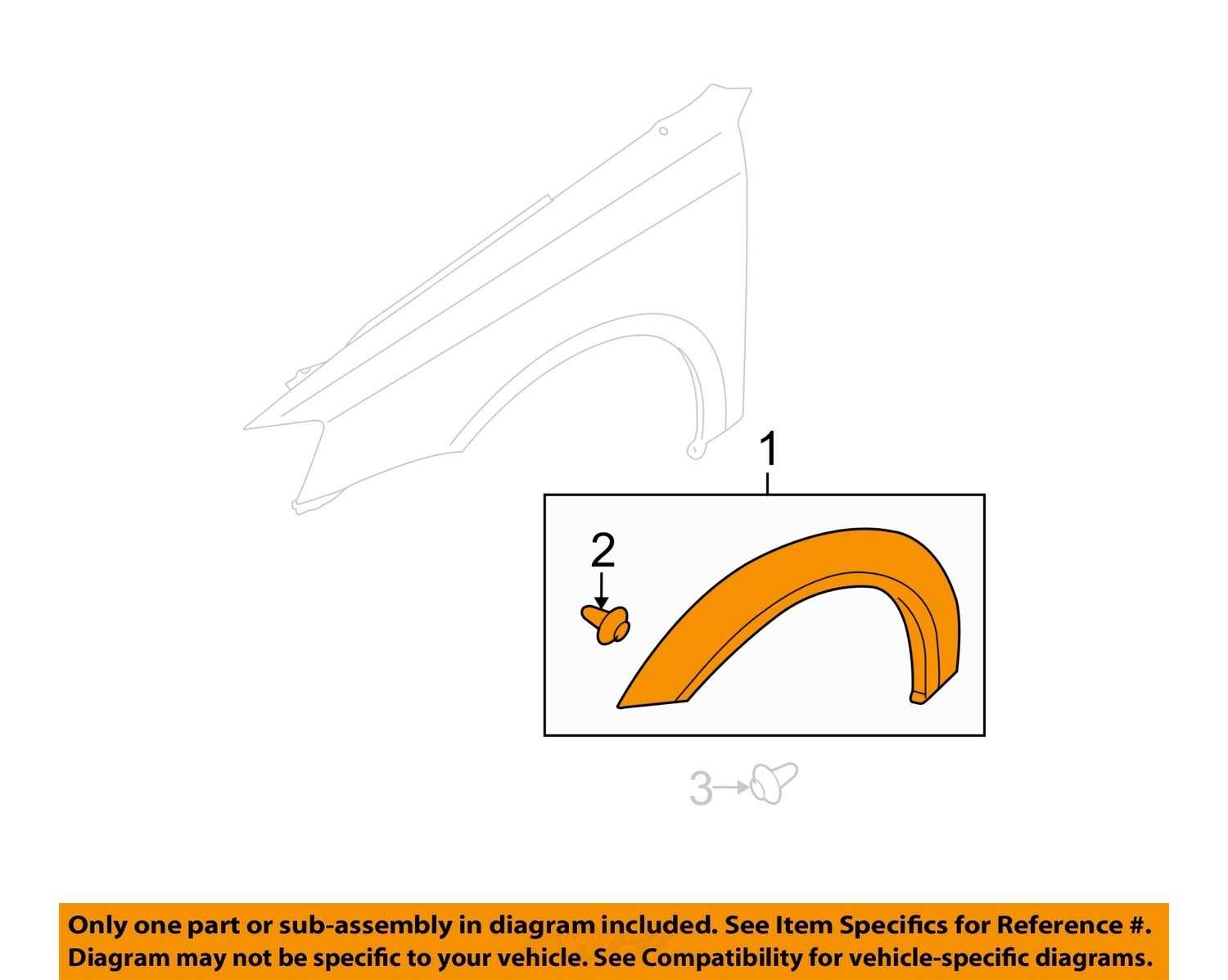 SUBARU OEM OutbackFront Fender Flare Wheel Well Arch Molding Right