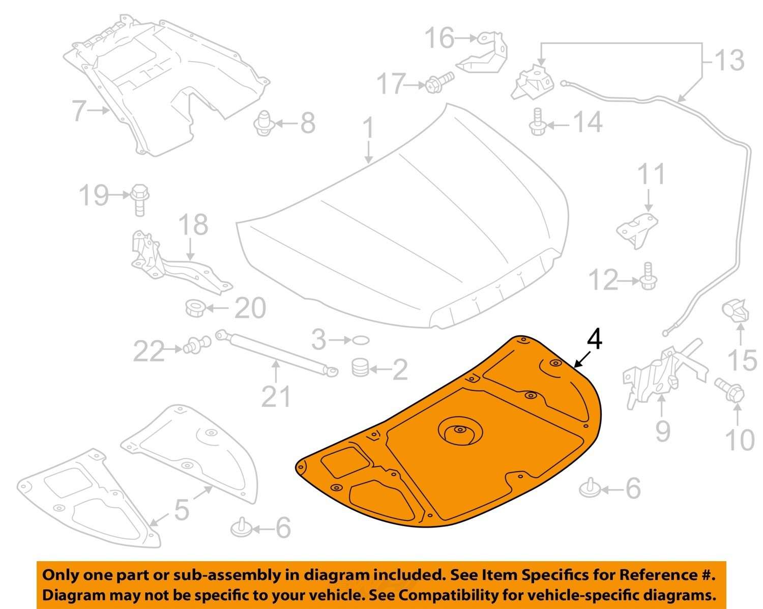 SUBARU OEM 14-16 Forester Hood-Insulation Pad Liner Heat ... subaru forester heat shield diagram 