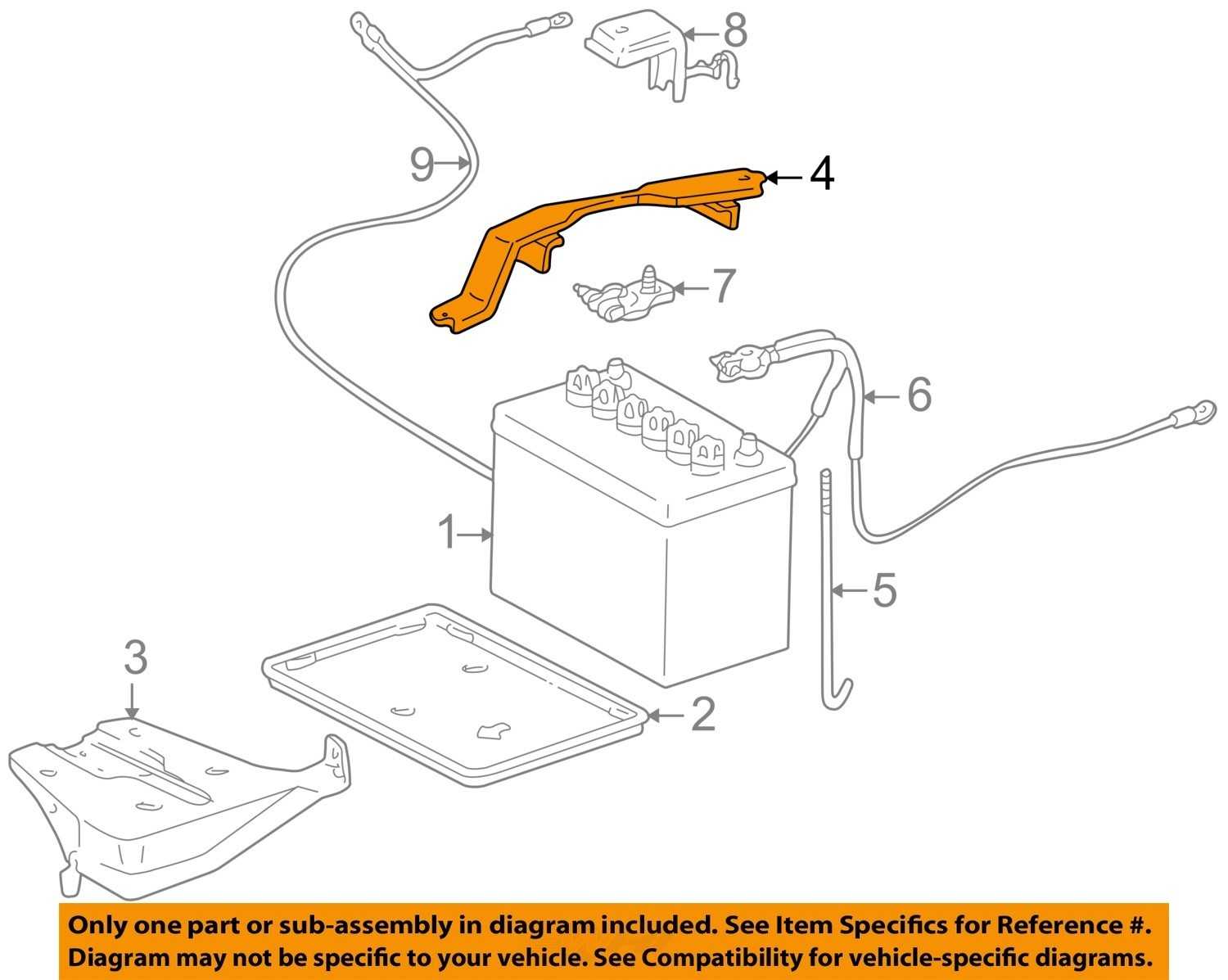 TOYOTA OEM 9302 Corolla 1.8LL4 BatteryHold Down Tie Bracket Clamp