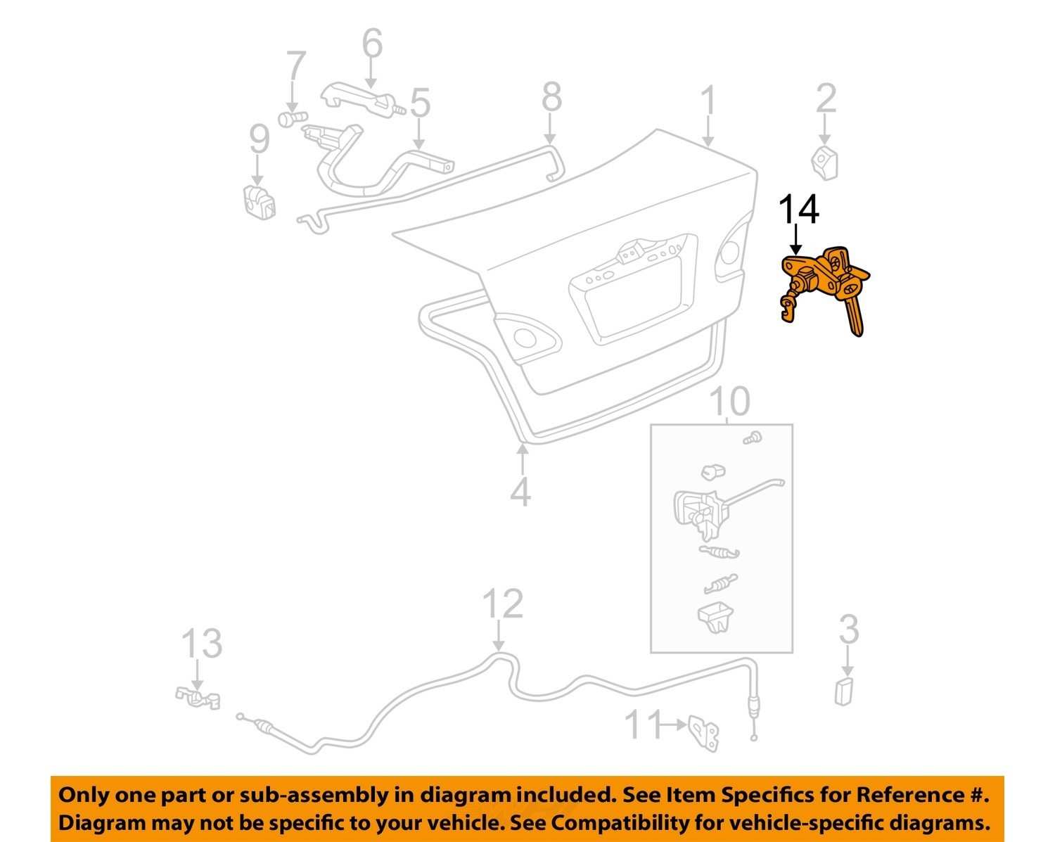 TOYOTA OEM 0308 Corolla Trunk LidLock Cylinder 6905502030 eBay