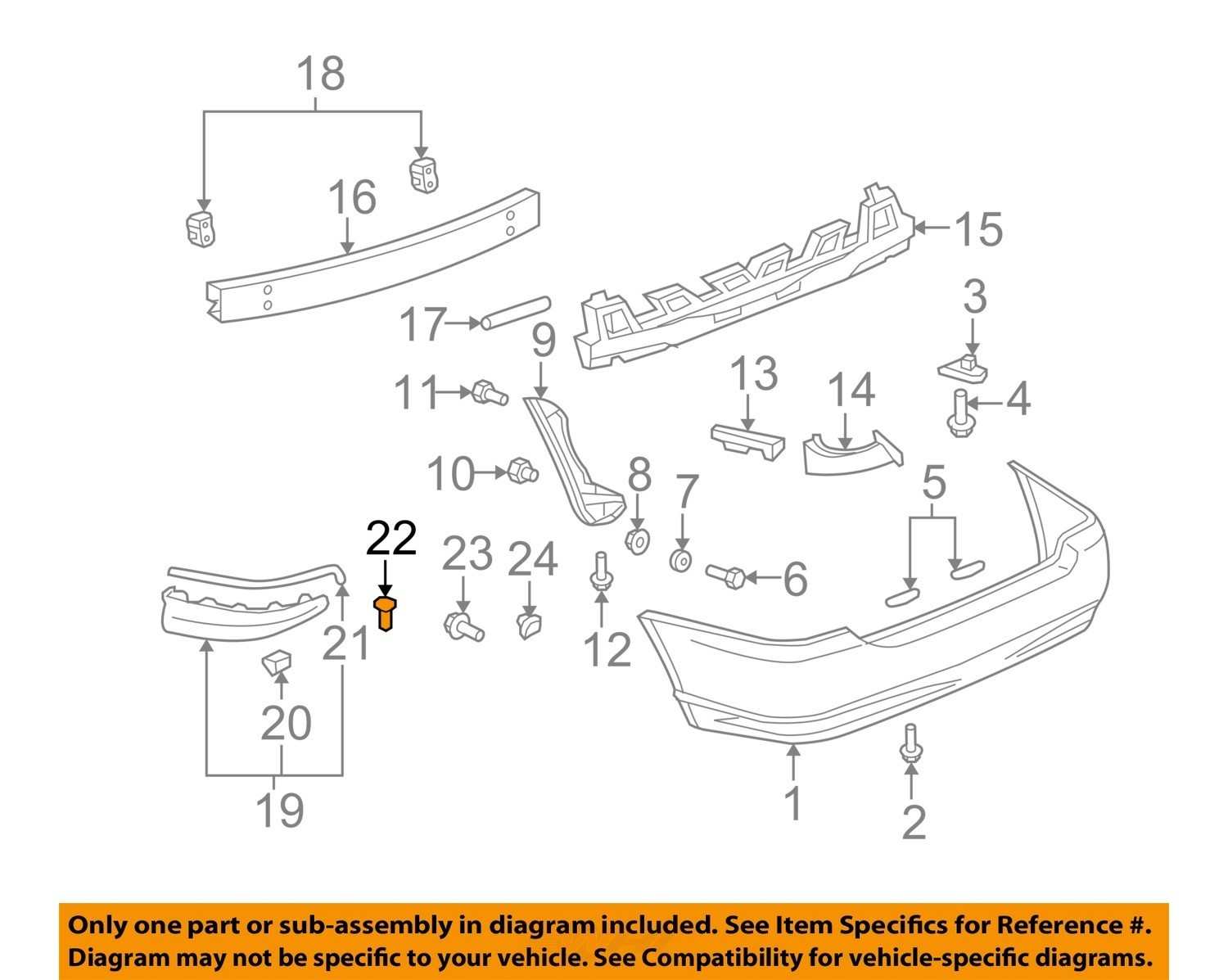 TOYOTA OEM 03-08 Corolla Rear Bumper-Rear Spoiler Clip ... rear bumper diagram 