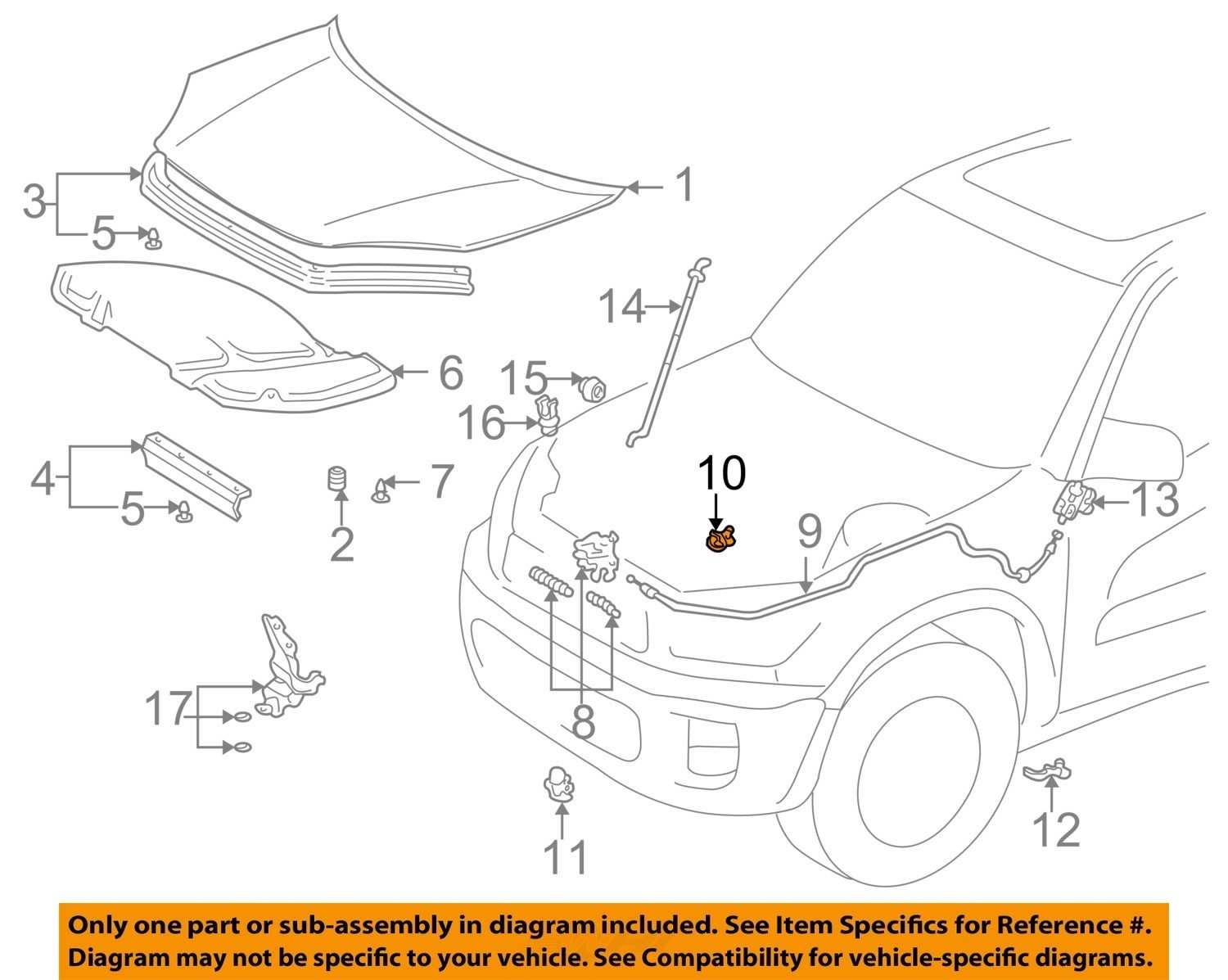 TOYOTA OEM 0105 RAV4 HoodRelease Cable Clamp 9046901009 eBay