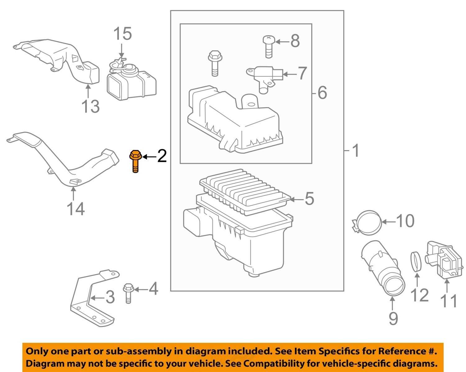 TOYOTA OEM 0410 Highlander Air Cleaner IntakeBox Housing Assy Bolt