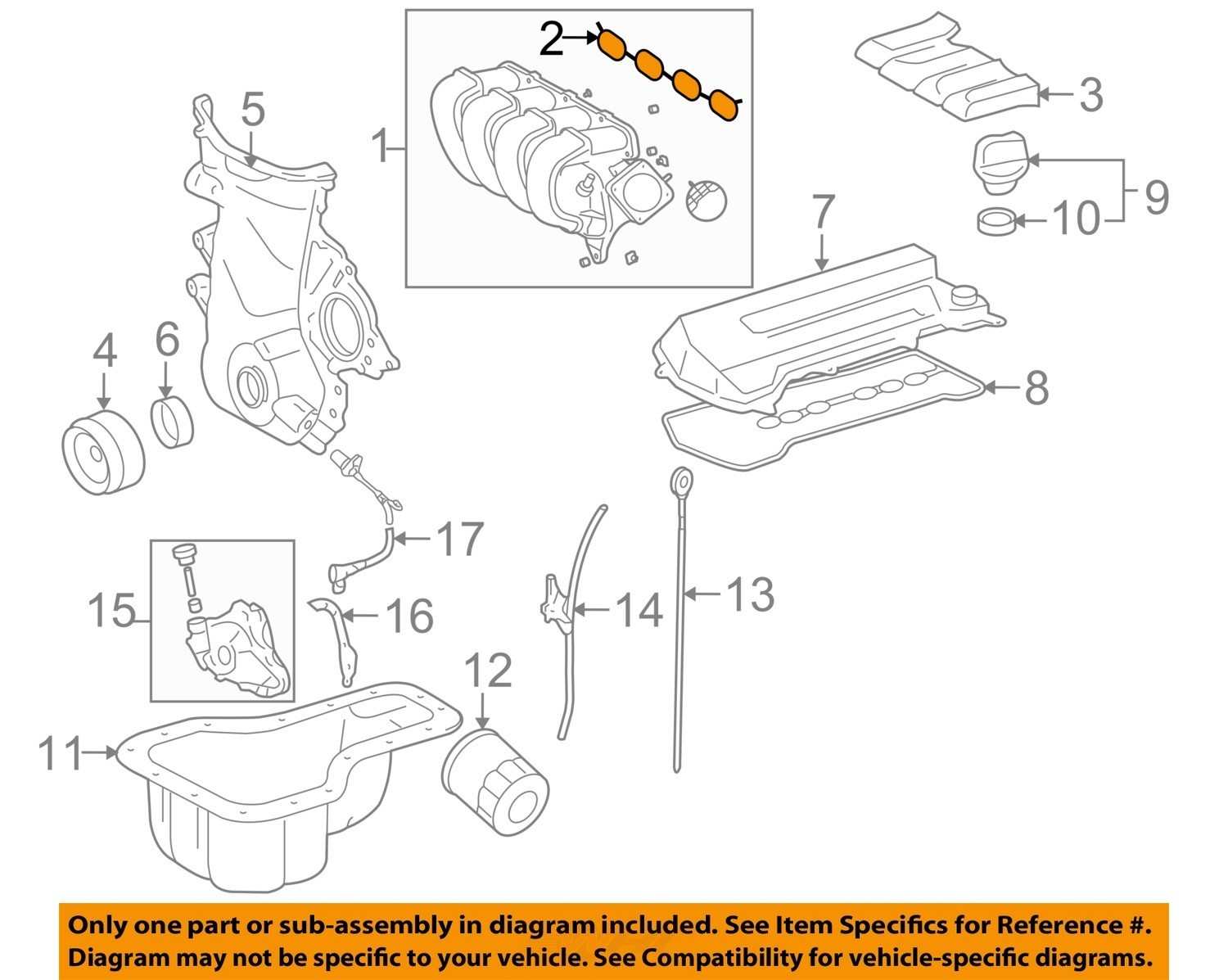 toyota oem 03 08 corolla engine intake manifold gasket 171710d020 ebay toyota oem 03 08 corolla engine intake manifold gasket 171710d020 ebay