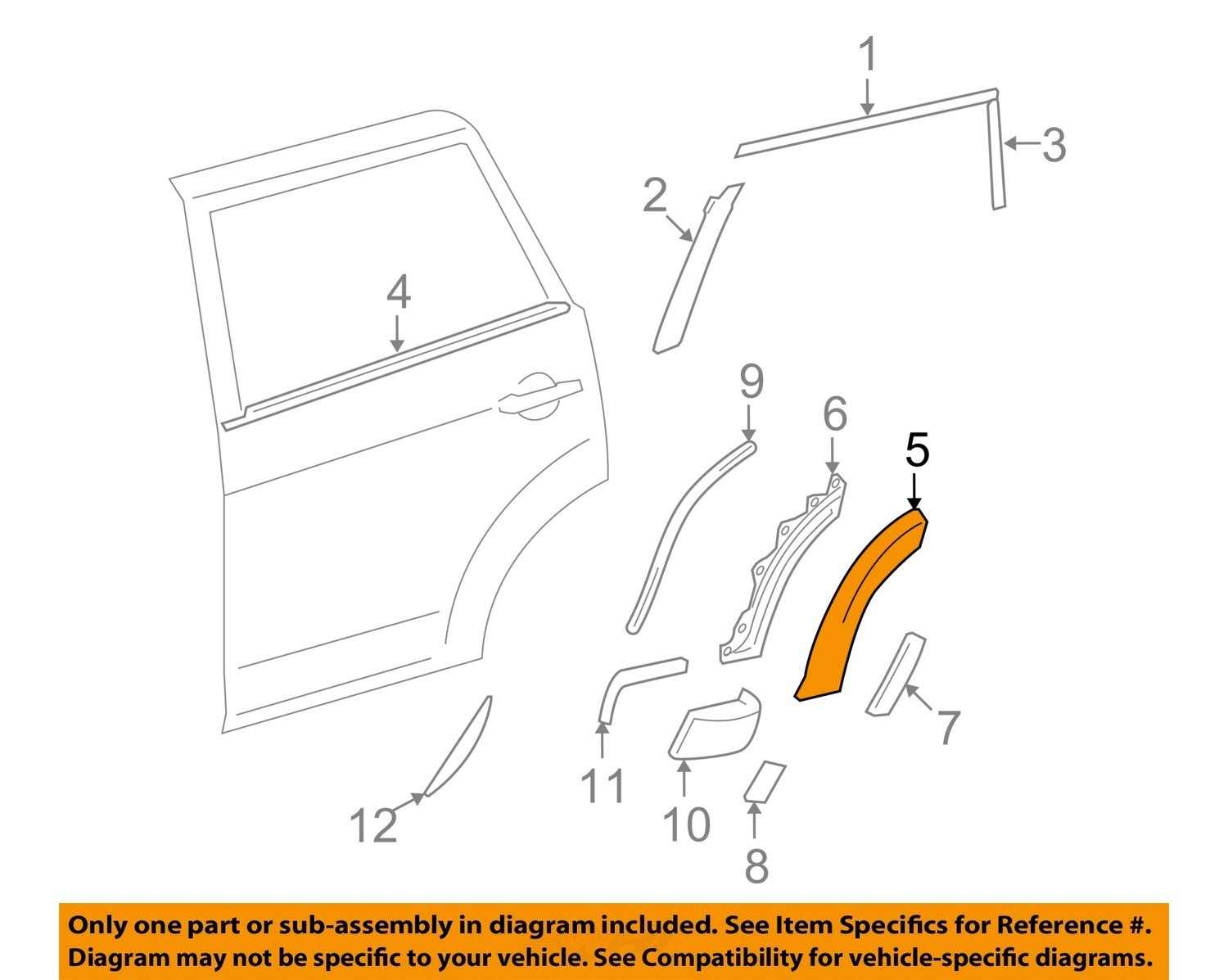 TOYOTA OEM RAV4 ExteriorRearWheel Well Fender Flare Molding Right