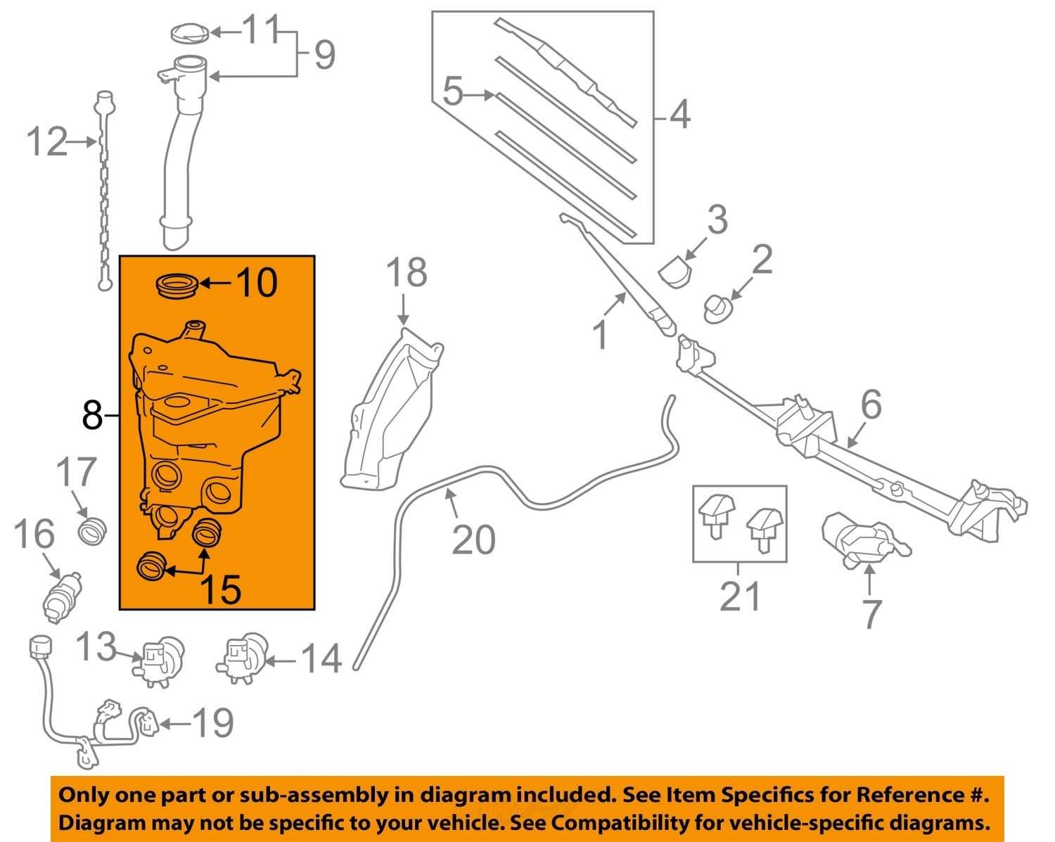 TOYOTA OEM FJ Cruiser Wiper WasherWindshield FluidReservoir Tank