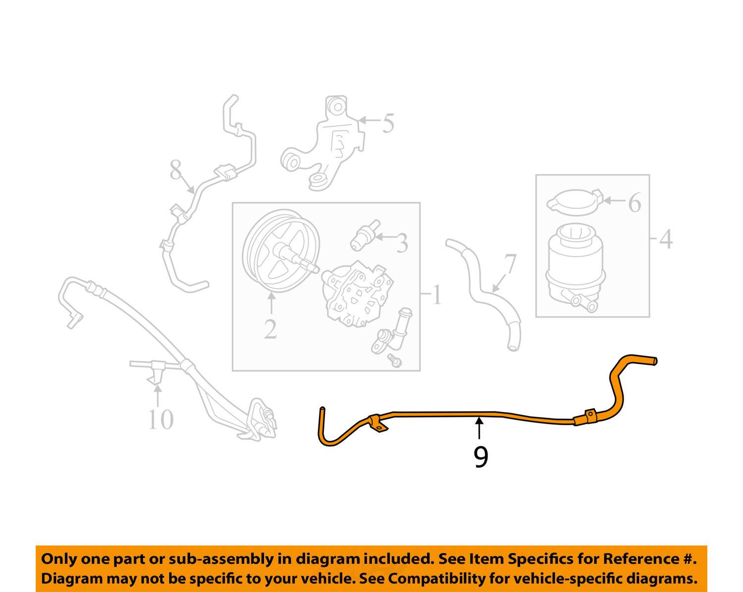 TOYOTA OEM 07 09 Camry Power Steering Lower Return Line Hose 4441606171