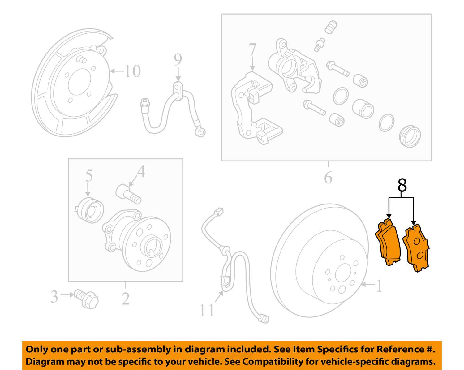Toyota OEM Rear Brake Pads For Camry 201216 And Avalon 201316 04466