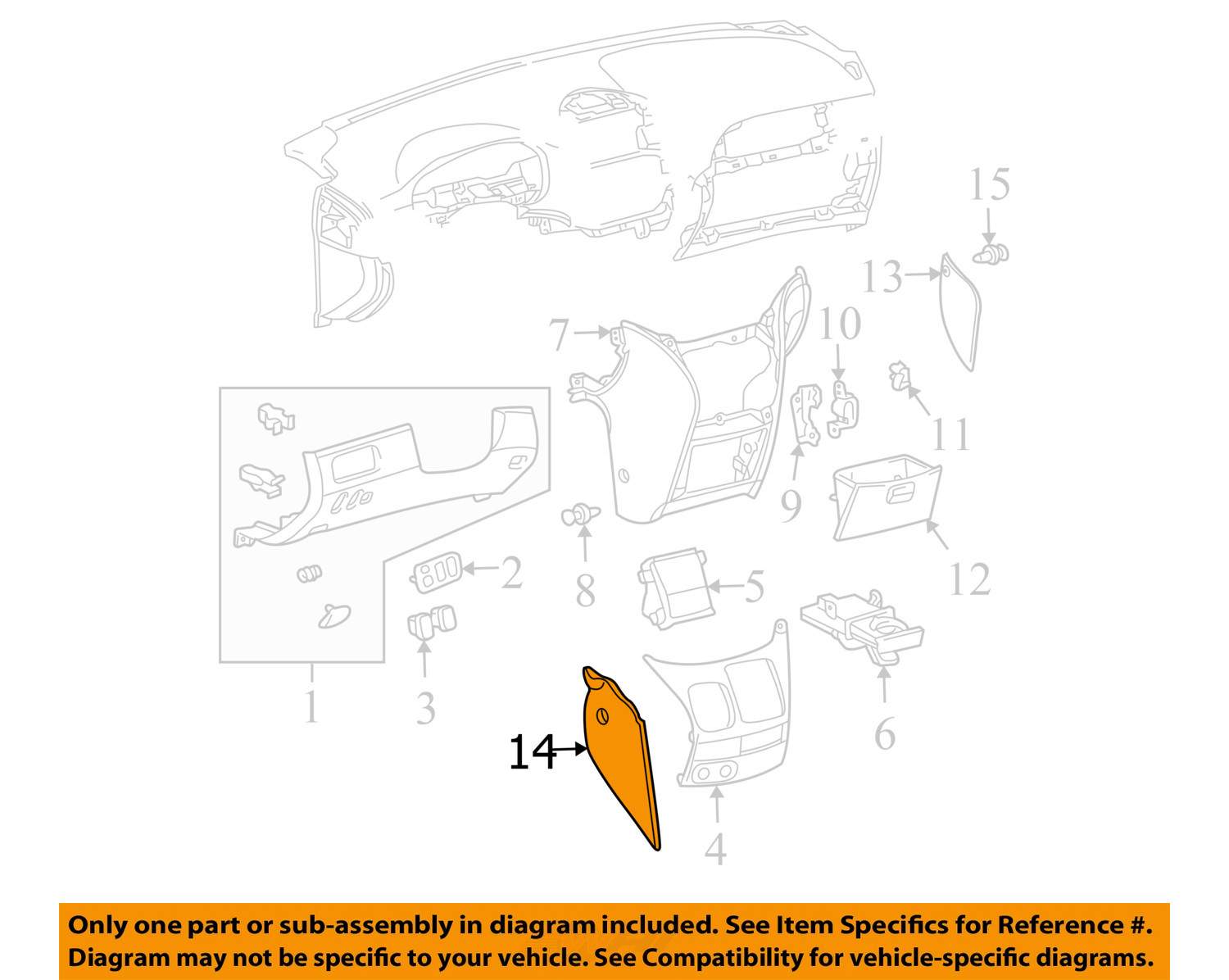 TOYOTA OEM Sienna Instrument Panel DashDashboard Side Cover Left