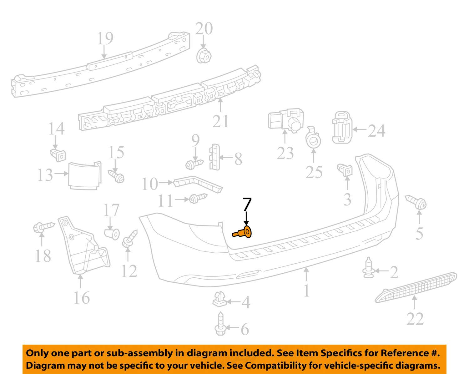 TOYOTA OEM 11-17 Sienna Rear Bumper-Bumper Cover Stopper 5259908010 | eBay