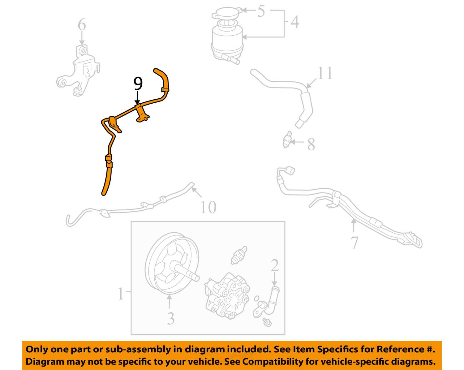 TOYOTA Lexus OEM 4440606100 Camry ES330 Power Steering Return Hose