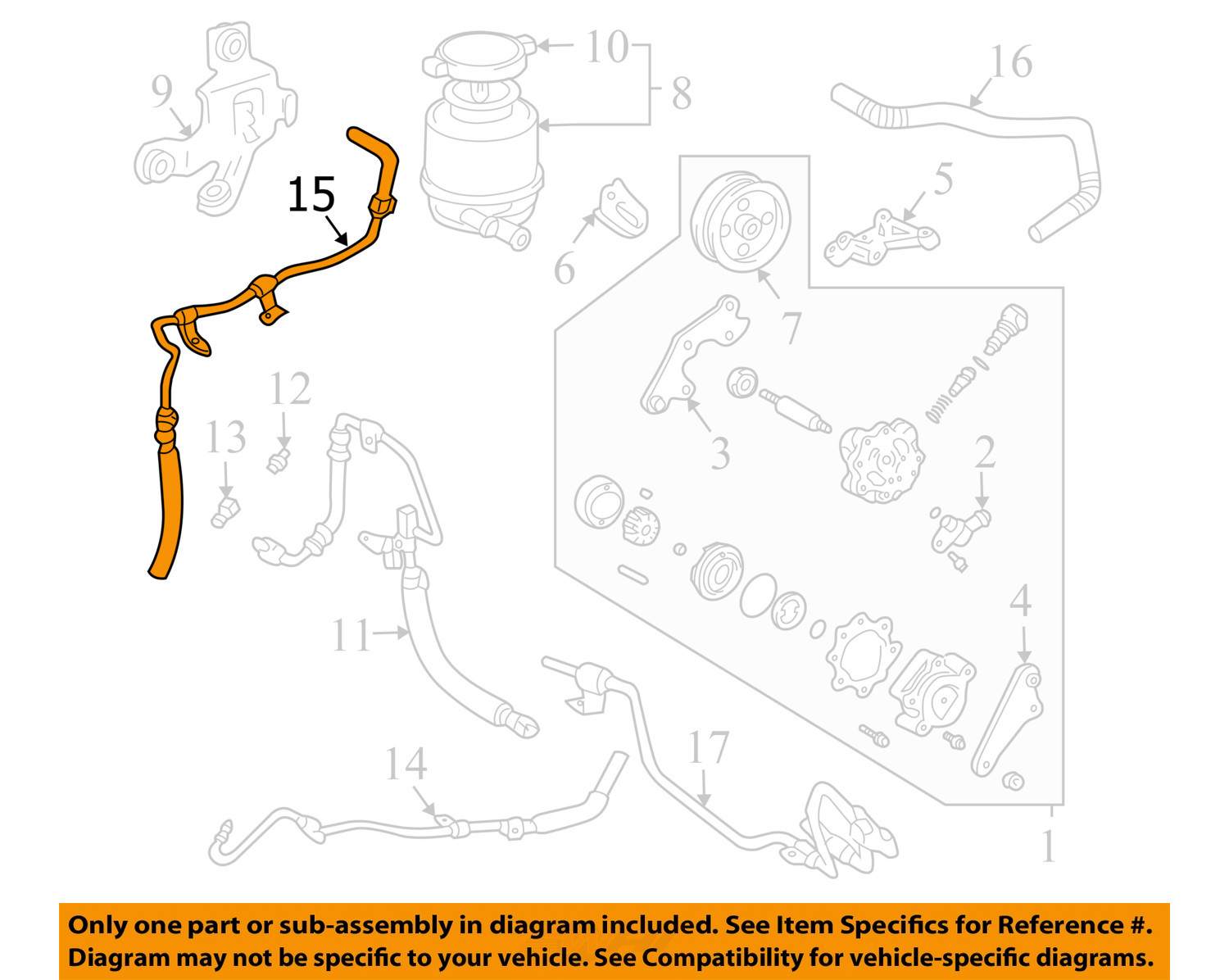 Toyota Lexus 4440606100 Camry ES330 Power Steering Return Hose 44406