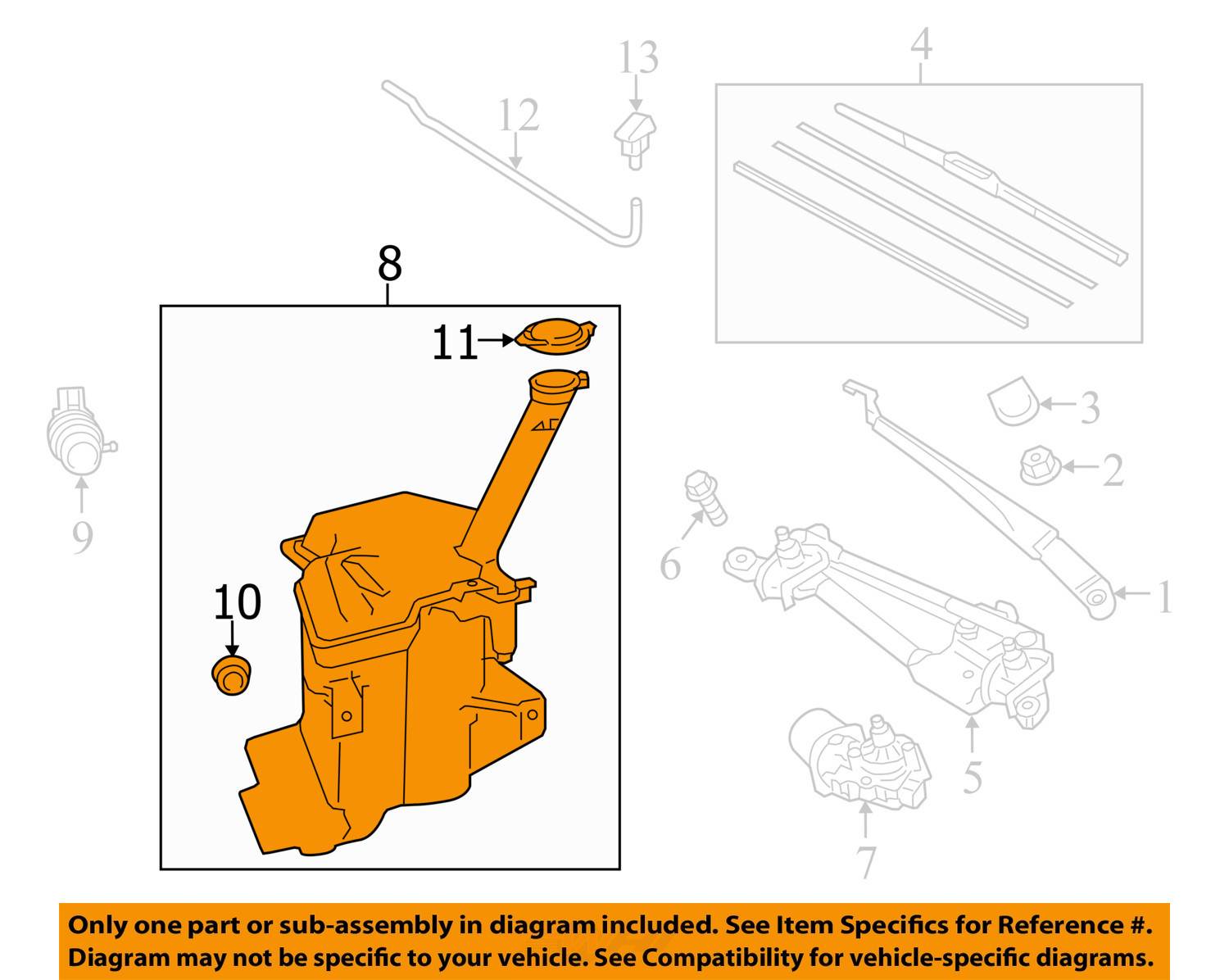 TOYOTA OEM 1216 Prius C Wiper WasherWindshield FluidReservoir Tank