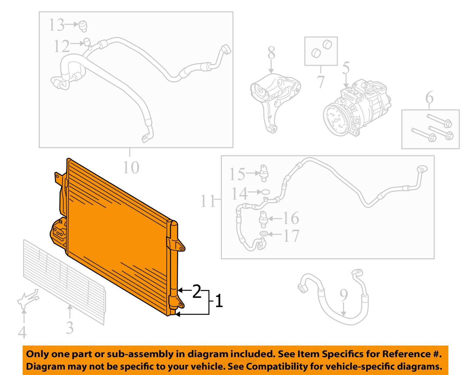 VW VOLKSWAGEN OEM 2015 Beetle Air Conditioner A/C ACCondenser