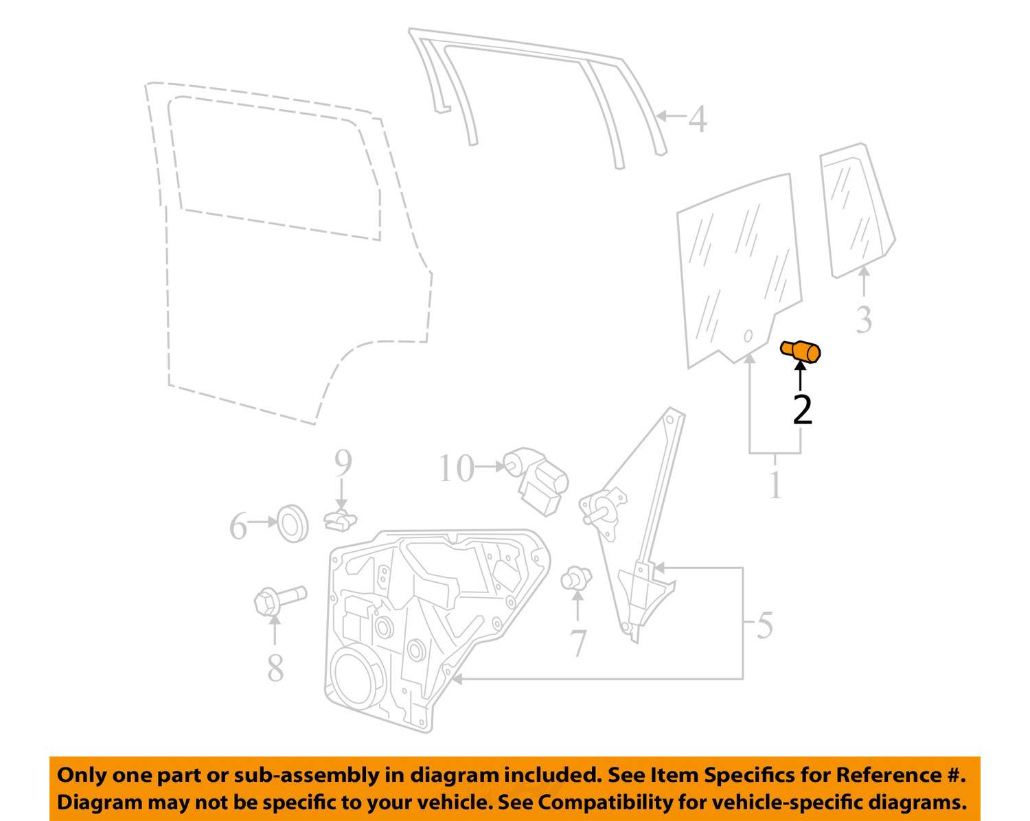 VW VOLKSWAGEN OEM 99-16 Jetta Glass-Rear Door-Moveable Glass Pin ...