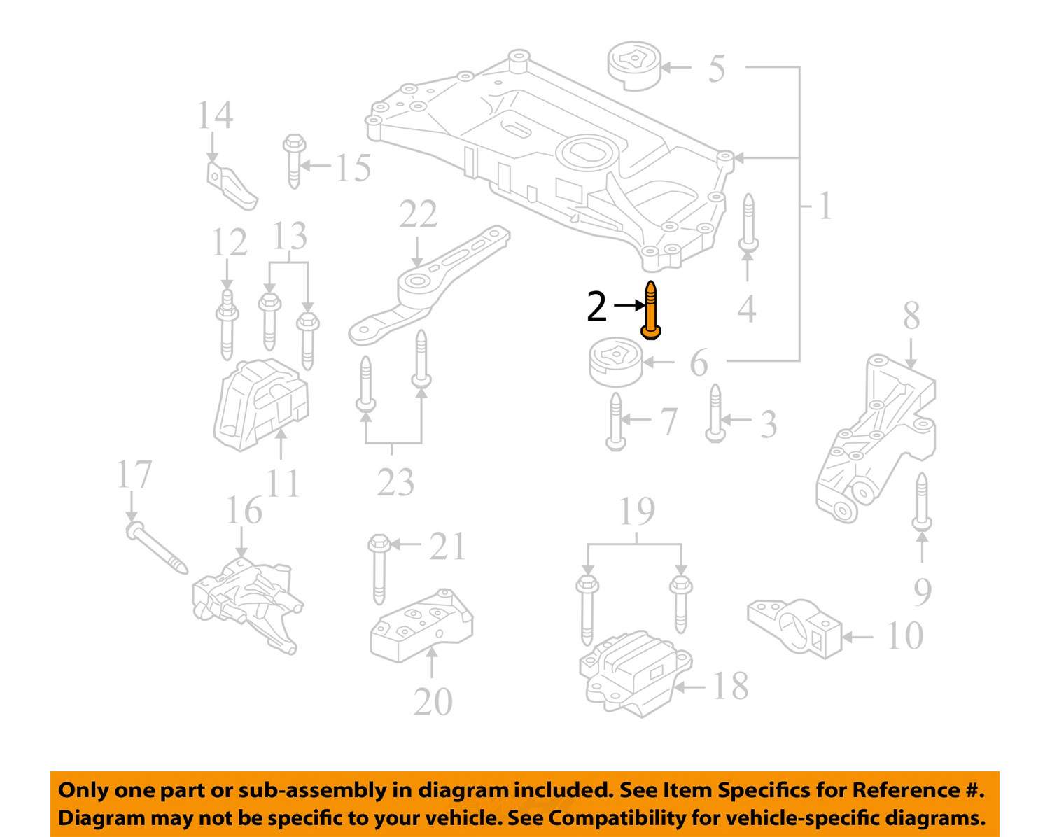 VW VOLKSWAGEN OEM 10-14 Golf-Engine Cradle Front Bolt N10528602 | eBay