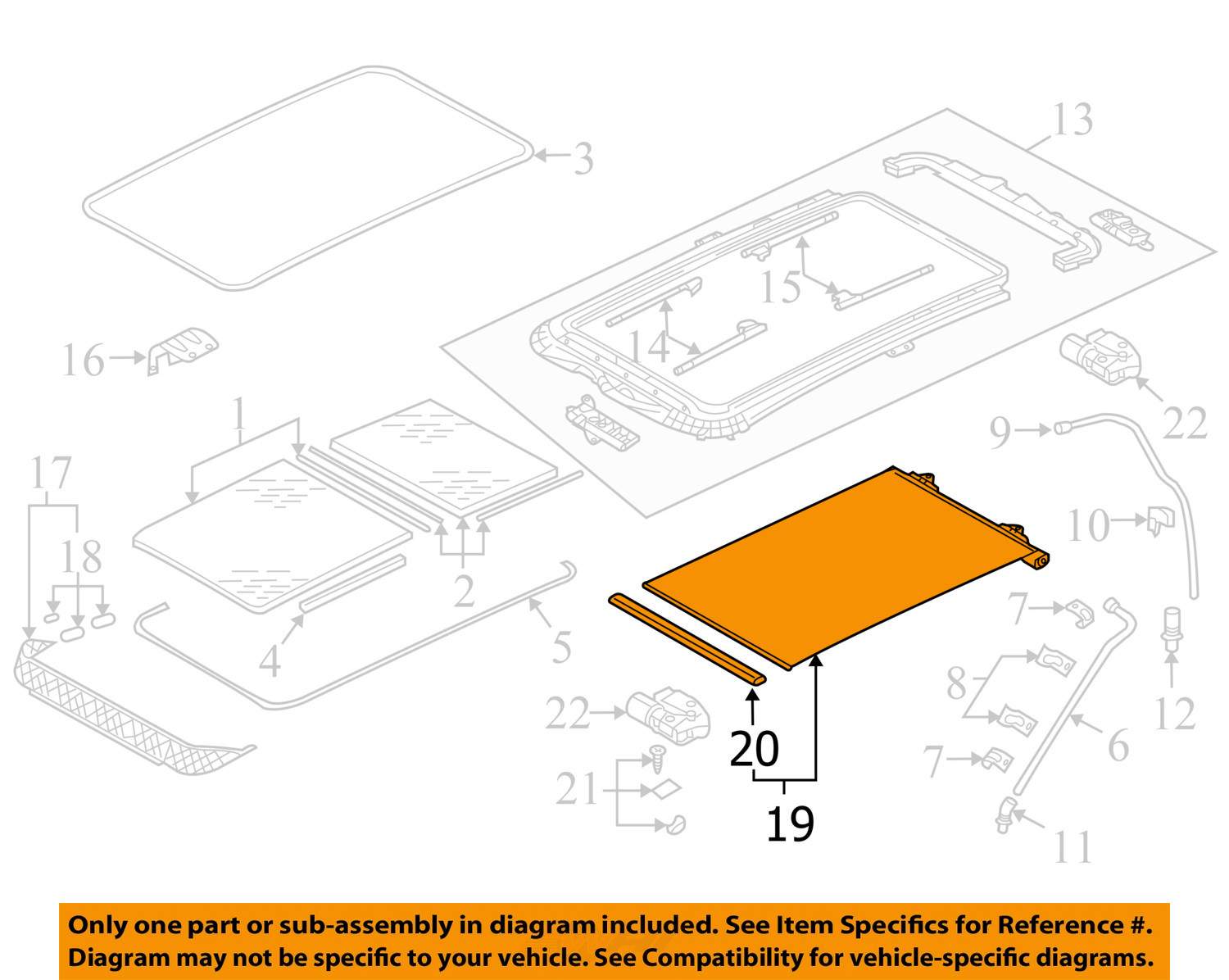 VW VOLKSWAGEN OEM 2009 Jetta Sunroof Sun RoofSunshade Shade Cover