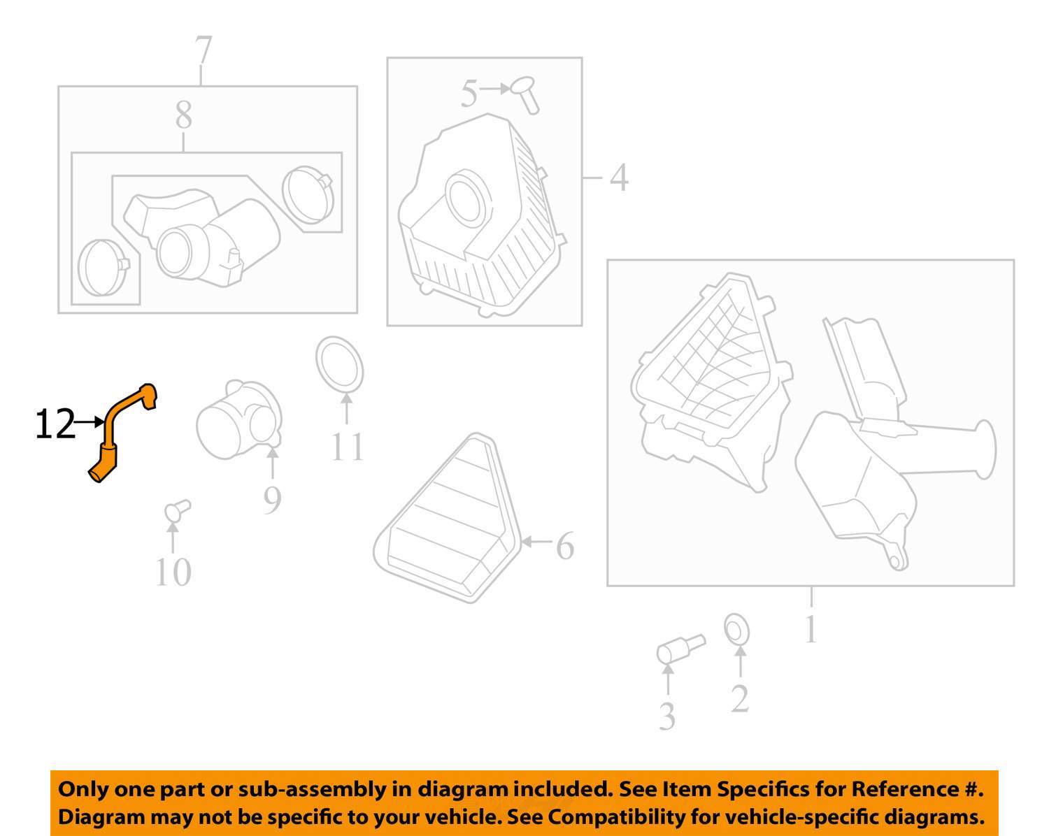 Buick GM OEM 2008 Enclave Air Cleaner IntakePCV Valve Tube Hose 12594578 eBay